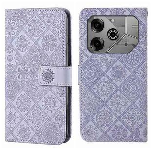 For Tecno Pova 6 / 6 Pro Ethnic Style Embossed Pattern Leather Phone Case(Purple)