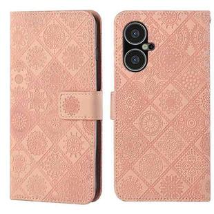 For Tecno Pova Neo 3 Ethnic Style Embossed Pattern Leather Phone Case(Pink)