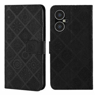 For Tecno Pova Neo 3 Ethnic Style Embossed Pattern Leather Phone Case(Black)