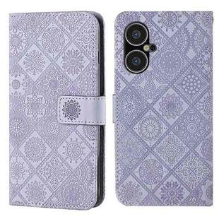 For Tecno Pova Neo 3 Ethnic Style Embossed Pattern Leather Phone Case(Purple)