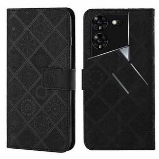 For Tecno Pova 5 Pro Ethnic Style Embossed Pattern Leather Phone Case(Black)