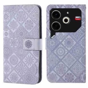 For Tecno Pova 6 Neo Ethnic Style Embossed Pattern Leather Phone Case(Purple)