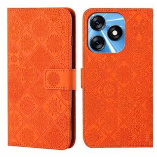 For Tecno Spark 10 / Spark 10C Ethnic Style Embossed Pattern Leather Phone Case(Orange)