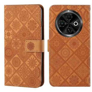 For Tecno Spark 30C Ethnic Style Embossed Pattern Leather Phone Case(Brown)