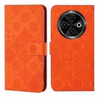 For Tecno Spark 30C Ethnic Style Embossed Pattern Leather Phone Case(Orange)