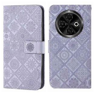 For Tecno Spark 30C Ethnic Style Embossed Pattern Leather Phone Case(Purple)