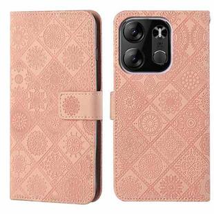 For Tecno Spark Go 2023 Ethnic Style Embossed Pattern Leather Phone Case(Pink)