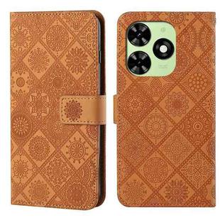 For Tecno Spark Go 2024 Ethnic Style Embossed Pattern Leather Phone Case(Brown)