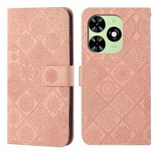 For Tecno Spark Go 2024 Ethnic Style Embossed Pattern Leather Phone Case(Pink)