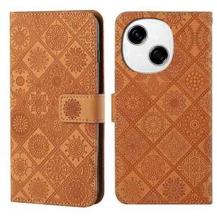 For Tecno Spark Go 1 Ethnic Style Embossed Pattern Leather Phone Case(Brown)