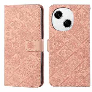 For Tecno Spark Go 1 Ethnic Style Embossed Pattern Leather Phone Case(Pink)