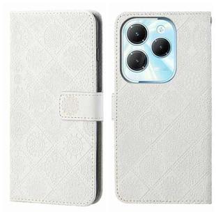 For Infinix Hot 40 / 40 Pro Ethnic Style Embossed Pattern Leather Phone Case(White)