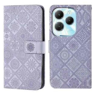 For Infinix Hot 40 / 40 Pro Ethnic Style Embossed Pattern Leather Phone Case(Purple)