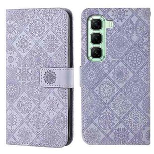 For Infinix Hot 50 4G Ethnic Style Embossed Pattern Leather Phone Case(Purple)