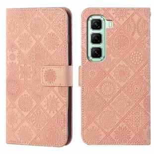 For Infinix Hot 50 5G Ethnic Style Embossed Pattern Leather Phone Case(Pink)