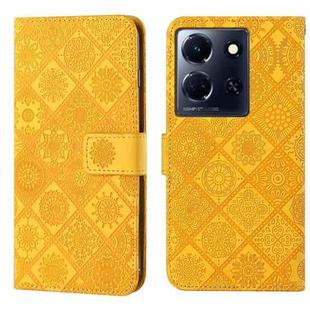 For Infinix Note 30 Ethnic Style Embossed Pattern Leather Phone Case(Yellow)