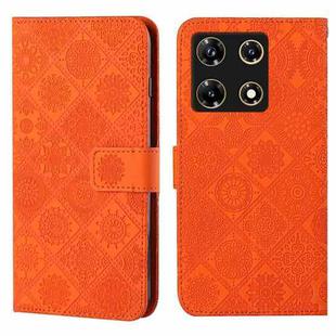 For Infinix Note 30 Pro 4G Ethnic Style Embossed Pattern Leather Phone Case(Orange)