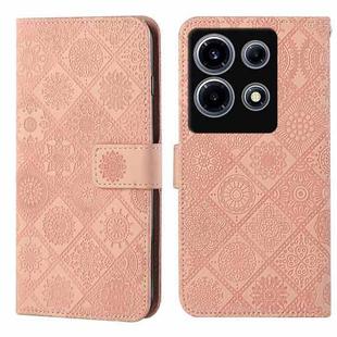 For Infinix Note 30 VIP Ethnic Style Embossed Pattern Leather Phone Case(Pink)