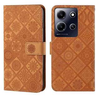 For Infinix Note 30i Ethnic Style Embossed Pattern Leather Phone Case(Brown)