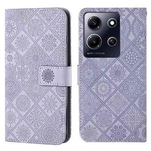 For Infinix Note 30i Ethnic Style Embossed Pattern Leather Phone Case(Purple)