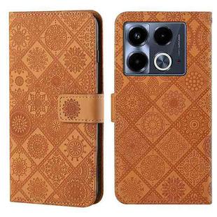 For Infinix Note 40 4G Ethnic Style Embossed Pattern Leather Phone Case(Brown)