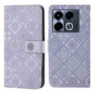 For Infinix Note 40 5G Ethnic Style Embossed Pattern Leather Phone Case(Purple)