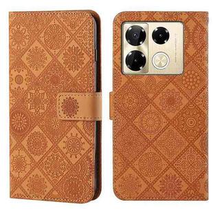 For Infinix Note 40 Pro Ethnic Style Embossed Pattern Leather Phone Case(Brown)