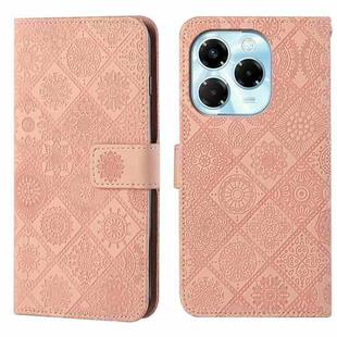 For Infinix Note 40X 5G Ethnic Style Embossed Pattern Leather Phone Case(Pink)