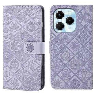 For Infinix Note 40X 5G Ethnic Style Embossed Pattern Leather Phone Case(Purple)