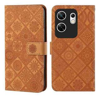 For Infinix Zero 30 4G Ethnic Style Embossed Pattern Leather Phone Case(Brown)