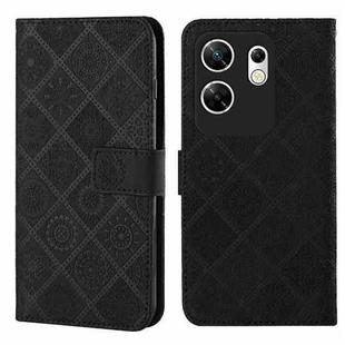 For Infinix Zero 30 4G Ethnic Style Embossed Pattern Leather Phone Case(Black)