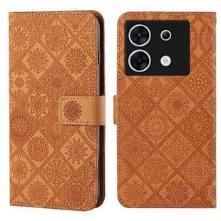 For Infinix Zero 30 5G Ethnic Style Embossed Pattern Leather Phone Case(Brown)