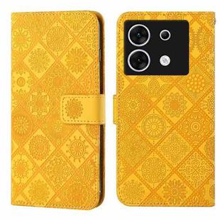 For Infinix Zero 30 5G Ethnic Style Embossed Pattern Leather Phone Case(Yellow)