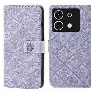 For Infinix Zero 30 5G Ethnic Style Embossed Pattern Leather Phone Case(Purple)