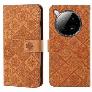 For Infinix Zero 40 4G Ethnic Style Embossed Pattern Leather Phone Case(Brown)