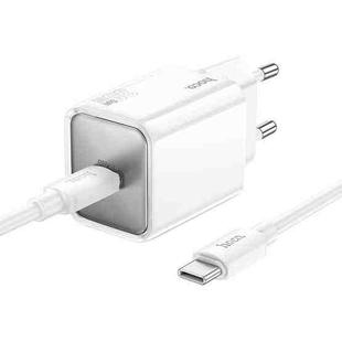 hoco N47 Glorious PD30W Type-C / USB-C Port Charger Set with 1m Type-C to Type-C Charging Cable, EU Plug(White)