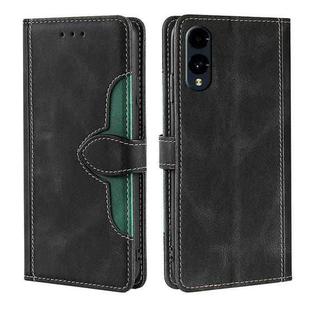 For Fujitsu Arrows We2 Skin Feel Magnetic Buckle Leather Phone Case(Black)