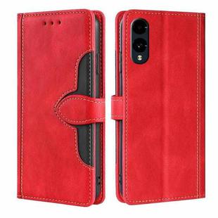 For Fujitsu Arrows We2 Skin Feel Magnetic Buckle Leather Phone Case(Red)