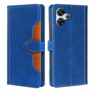 For Redmi 13 4G Skin Feel Magnetic Buckle Leather Phone Case(Blue)