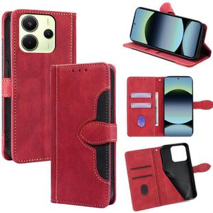 For Redmi Note 14 4G 163.25mm Skin Feel Magnetic Buckle Leather Phone Case(Red)