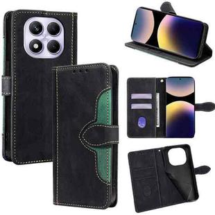 For Redmi Note 14 Pro 4G Skin Feel Magnetic Buckle Leather Phone Case(Black)