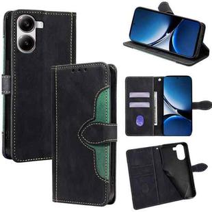 For Redmi Turbo 4 Skin Feel Magnetic Buckle Leather Phone Case(Black)