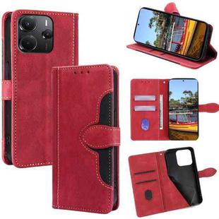 For Redmi Note 14 4G 164.84mm Skin Feel Magnetic Buckle Leather Phone Case(Red)