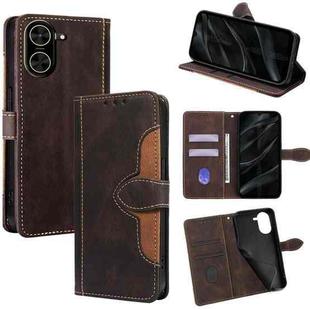 For Redmi A5 4G 171.7mm Skin Feel Magnetic Buckle Leather Phone Case(Brown)