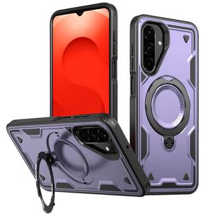 For Samsung Galaxy A26 5G PC Hybrid TPU Armor MagSafe Ring Holder Phone Case(Purple)
