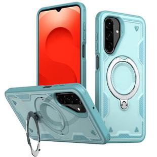 For Samsung Galaxy A26 5G PC Hybrid TPU Armor MagSafe Ring Holder Phone Case(Light Blue)
