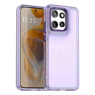 For Motorola Edge 50 Neo 5G Candy PC Hybrid TPU Shockproof Phone Case(Purple)