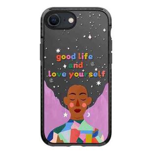 For iPhone 7 / 8 / SE 2020 2022 Simple Illustration Pattern Full Coverage Phone Case(Love Yourself B)