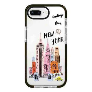 For iPhone 7 Plus / 8 Plus Simple Illustration Pattern Full Coverage Phone Case(City Landmark A)