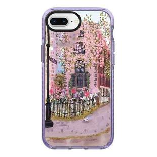 For iPhone 7 Plus / 8 Plus Simple Illustration Pattern Full Coverage Phone Case(Spring Scene A)